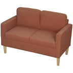 Zweisitzer-Sofa mit Stauraum und soliden Holzbeinen, f¨¹r Wohnzimmer, Schlafzimmer, 117 x 63 x 79 cm, Orange