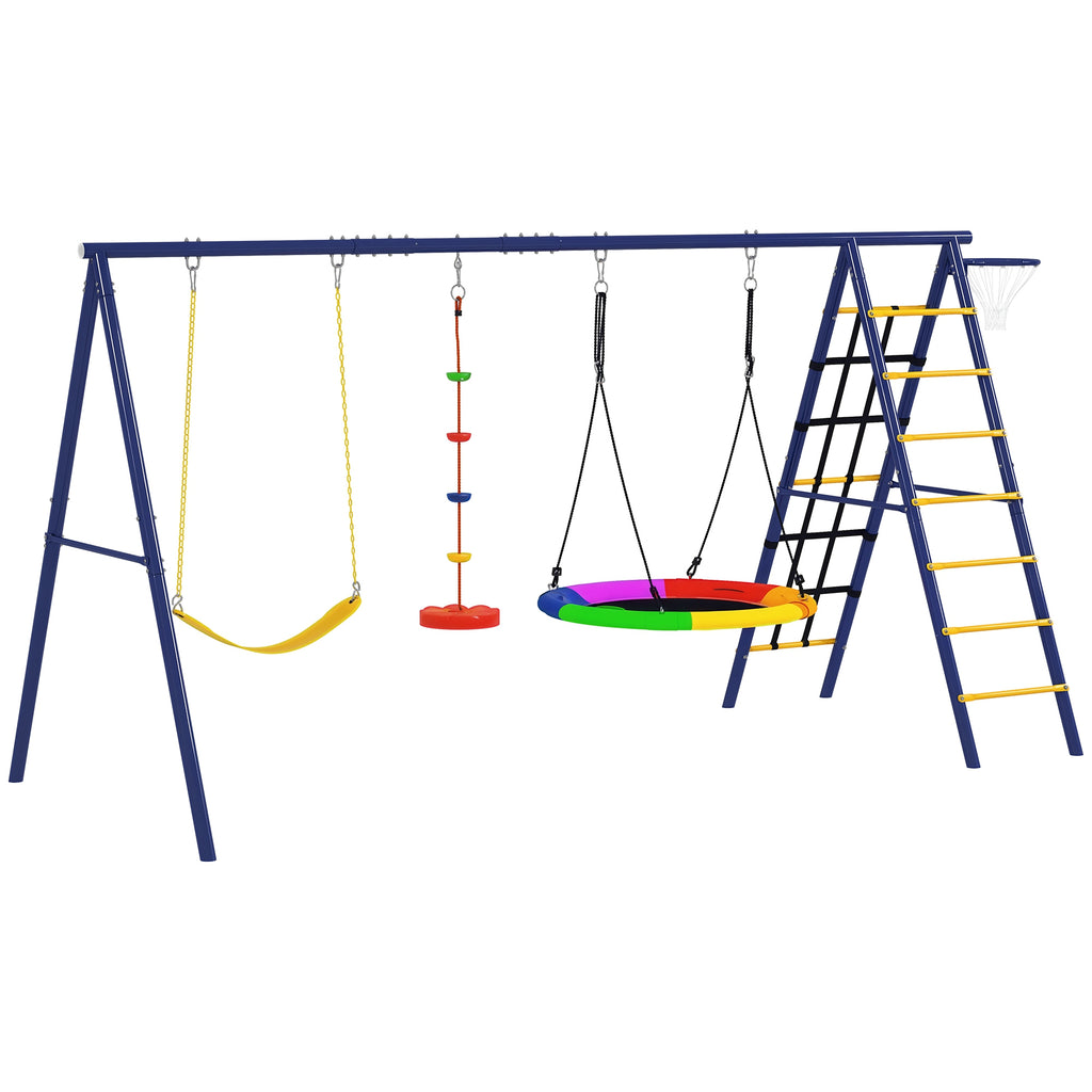 Kinderschaukel-Set, Stahl, 3-8 Jahre, 6-in-1-Design, Bunt