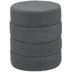 Hocker, rund, Teddyfleece, bis 120kg, ¦µ40x45H cm, Dunkelgrau