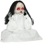 Halloween-Dekoration Horrorpuppe, LED-Augen, heult, springt hoch, Geräusch- & Bewegungssensor, 60 cm