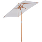 2m Tilting Wooden Pole Parasol - Cream White