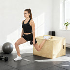 3-in-1 Plyo Box Holz Plyometrische Sprungbox mit 3 Sprungh?hen Griffen 61 x 51 x 76 cm Naturholz
