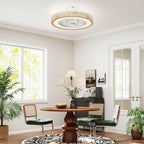 Deckenventilator mit Lampe und Fernbedienung, 6 Geschwindigkeiten, einstellbare Helligkeit, leiser Motor, Hellbraun