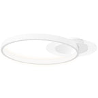 Deckenlampe, Deckenleuchte mit Zwei-Ring-Design, Rund 50 x 40 x 7,4 cm, Weiß
