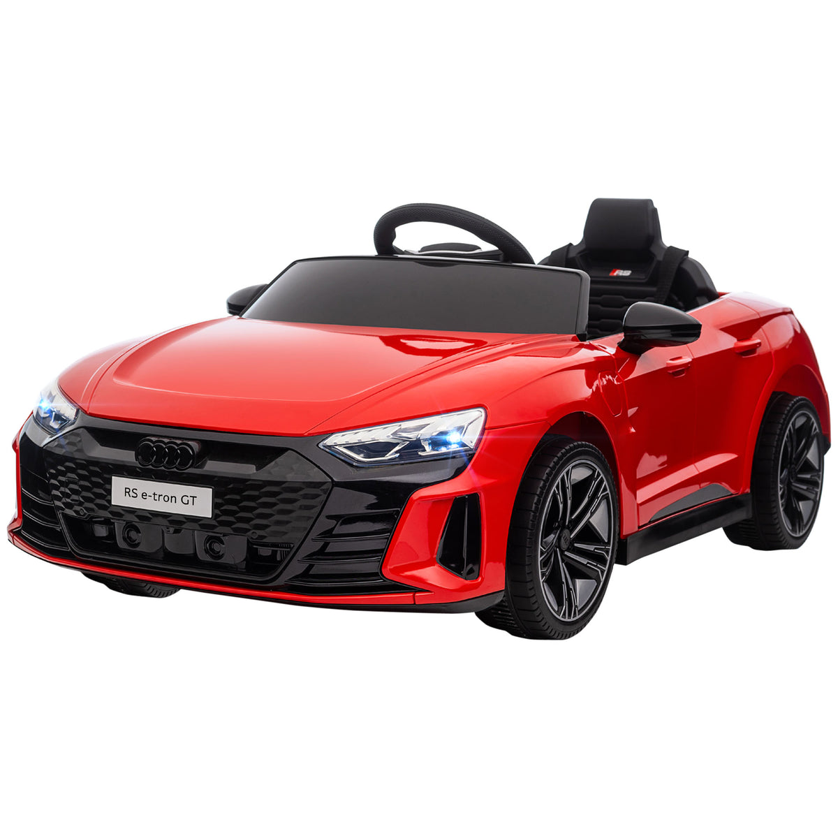 Kinderauto, Elektroauto, Audi-lizenziert, mit Sicherheitsgurt, Fernbedienung, Licht, rot+schwarz, 103 x 58 x 41cm
