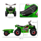 Kinderquad, aufladbar, 2,5 km/h, mit Anh?nger, 50 Min. Fahrzeit, f¨¹r Kinder 1,5 bis 3 Jahre, Gr¨¹n