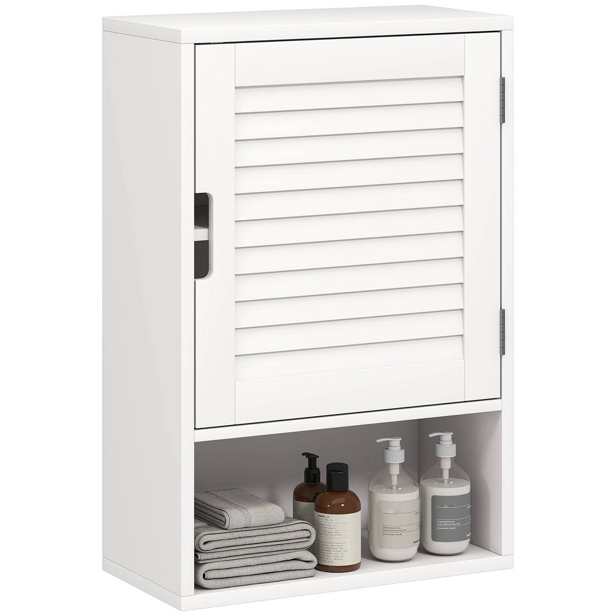 Bathroom Cabinet, Wall Mounted Storage Cabinet with Adjustable Shelves, 40 x 20 x 60 cm, White