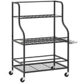 Gartenwerkzeug-Organizer 3-stufig Gartenger?te St?nder mit Haken bis 40 kg belast 77x40x97cm Schwarz