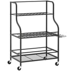 Gartenwerkzeug-Organizer 3-stufig Gartenger?te St?nder mit Haken bis 40 kg belast 77x40x97cm Schwarz