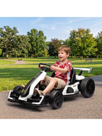 24 V Elektro Go-Kart für Kinder Drift-Funktion für 6-12 Jahre Weiß