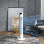 70° oszillierender Turmventilator mit Fernbedienung 4 Modi 3 Geschwindigkeiten Timer 31,5 x 31,5 x 96 cm Weiß