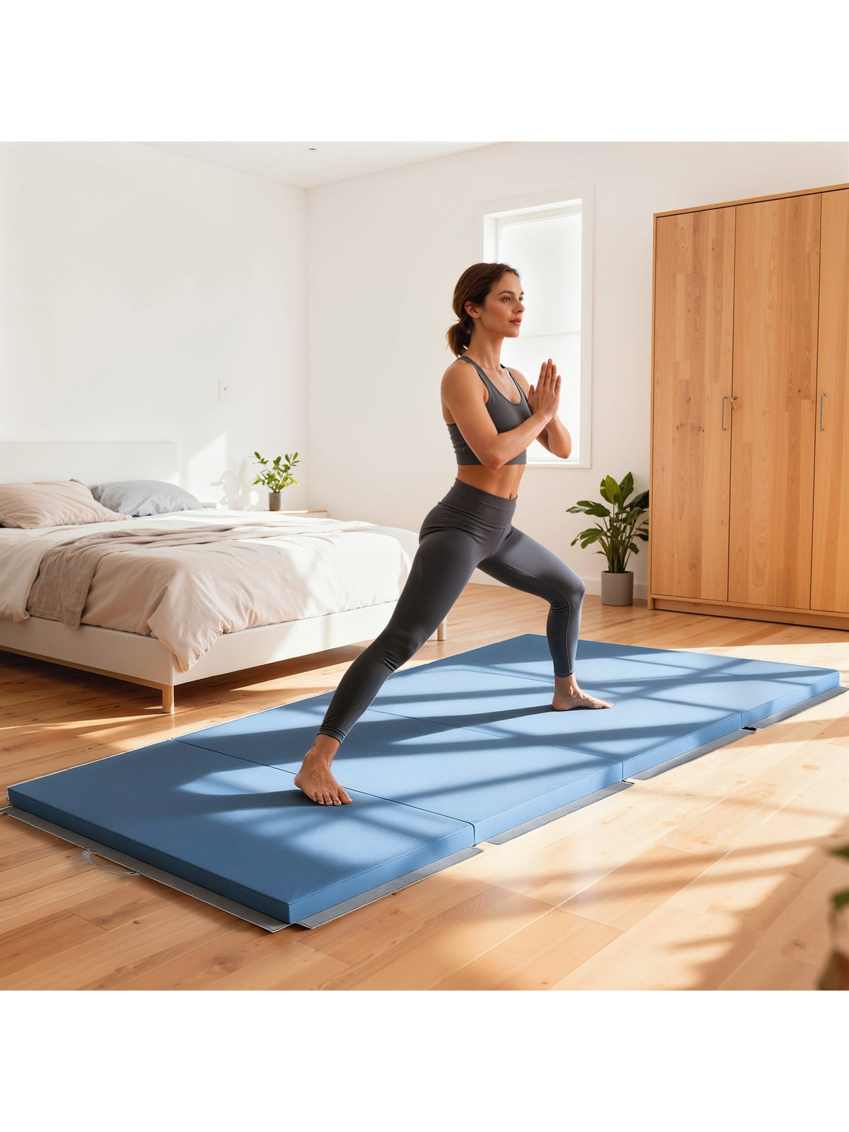 Trainingsmatte Faltbare Fitnessmatte 240 x 120 x 5 cm Hellblau