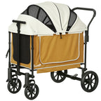 Hundewagen Hundebuggy klappbar für Hunde & Katzen bis 30 kg 110 x 65 x 102 cm Braun