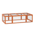Freilaufgehege f¨¹r Kleintiere Aufklappbares Dach Tannenholz Orange