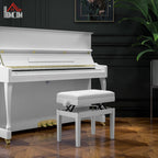 Klavierbank Höhenverstellbar mit Stauraum 54,5x33x48-58cm Weiß