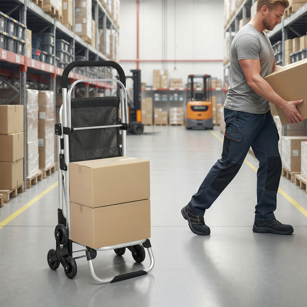 3-in-1 Einkaufstrolley Klappbar mit Sitz 40L Kapazität Duneklgrau