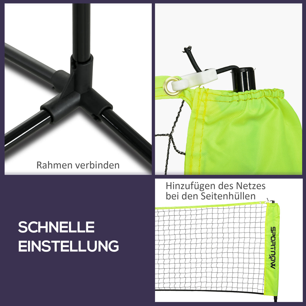 Badmintonnetz Set Faltbares Volleyballnetz 103/120/155H cm Gelb