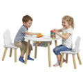 Kids Table and Chairs Set with Storage Bag Toddler Table and Chairs Set 3 Piece for Playroom White