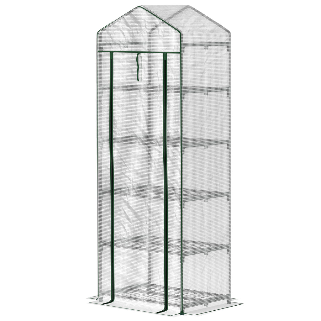 193cm Five Shelf Mini Greenhouse - White