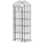 193cm Five Shelf Mini Greenhouse - White