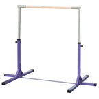 Height Adjustable Gymnastics Horizontal Bar for Kids, Children Junior Kip High Bar Fitness, Purple