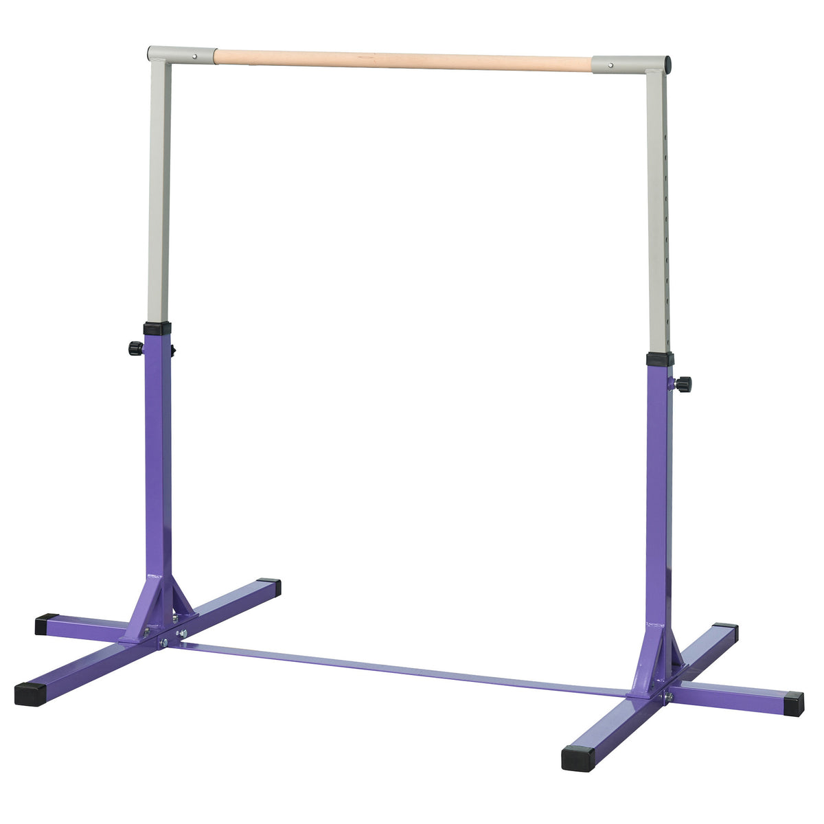 Height Adjustable Gymnastics Horizontal Bar for Kids, Children Junior Kip High Bar Fitness, Purple