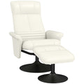Relaxsessel, Fernsehsessel mit Hocker, drehbar, ergonomisch, Mikrofasertuchoptik, bis 150 kg, Cremeweiß
