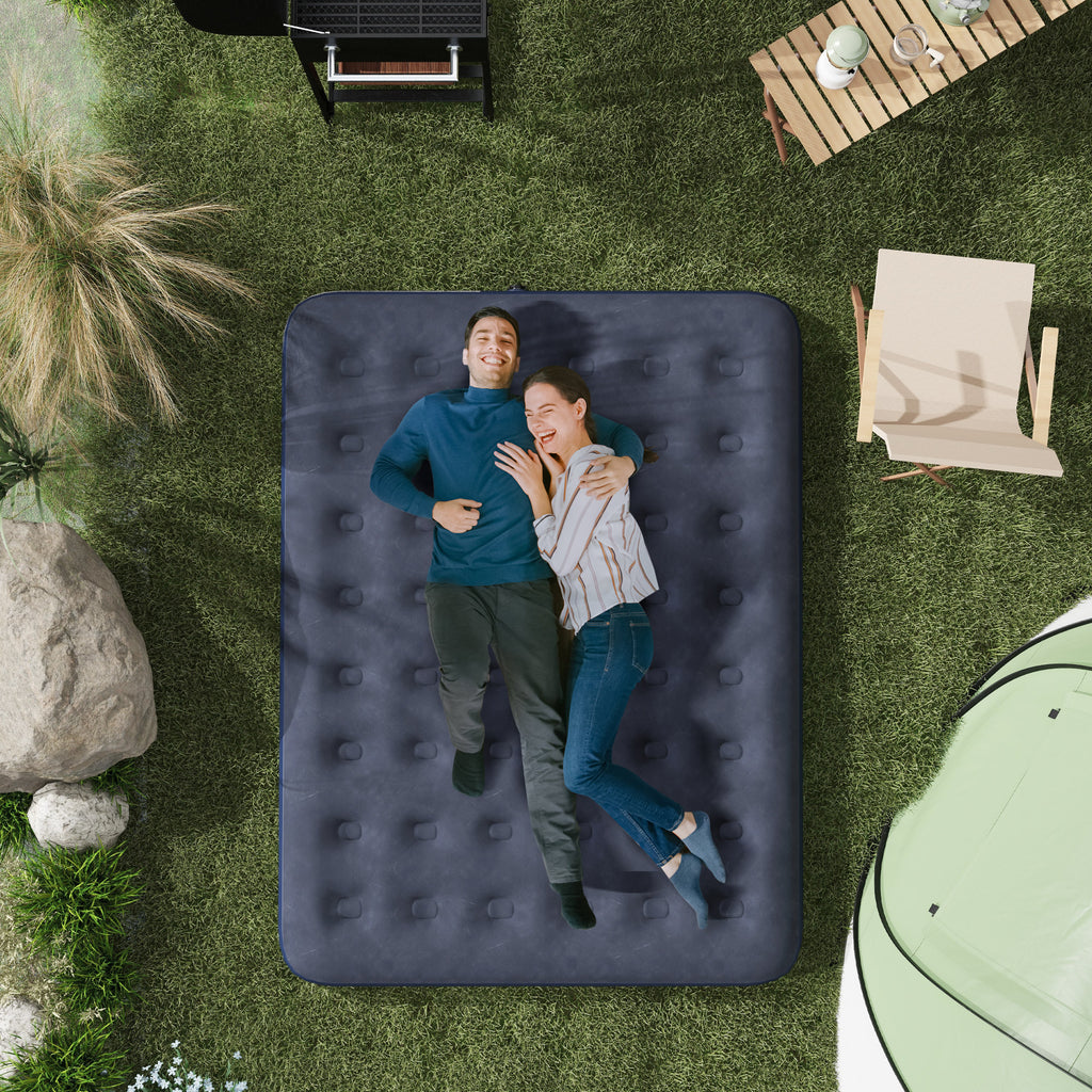 Luftmatratze f¨¹r 2 Personen, weich & robust, 203x152x22cm, Dunkelblau