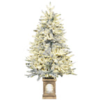 Künstlicher Weihnachtsbaum, schneebedeckter Look, 100 LEDs, 8 Modi, Kunststoff