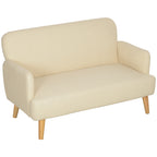 Zweisitzer-Sofa, kompakt, hautfreundlicher Bezug, bis 240 kg, 130x74x79 cm, Cremewei?