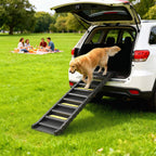 Dog Car Ramp with Anti-Slip Steps, 10-Steps Pet Stairs for Pets to Access Cars and High Beds, Black