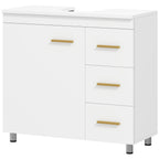 Badezimmer-Unterschrank, 3-stufiges Design, MDF, Spanplatte, Wei?