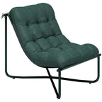 Gartenstuhl Gartensessel mit Kissen Atmungsaktiver Sling-Sitz Stahlrahmen für Garten Terrasse 76 x 92 x 76 cm Dunkelgrün