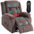 Massage-Sessel, 8 Vibrationspunkte, 5 Modi, Lendenheizung, verstellbar, drehbar, Polstersessel, Braun