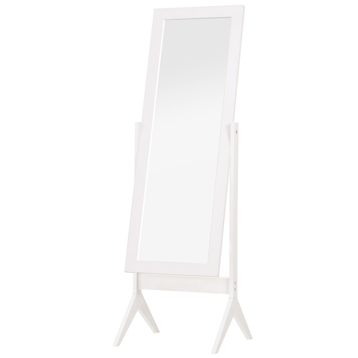  Full Length Mirror, Freestanding Adjustable Angle Dressing Mirror for Bedroom, Living Room, 148 x 47 cm, White