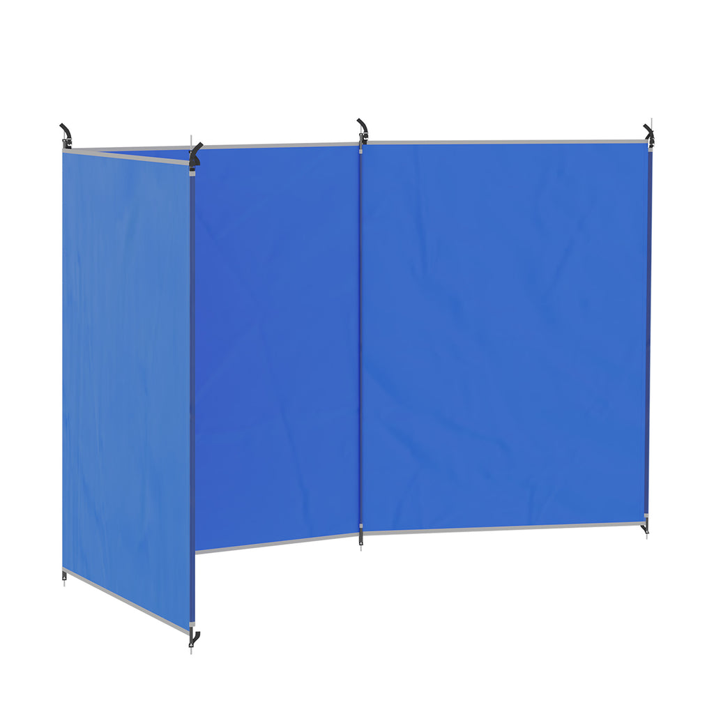 Windschutz faltbar Camping Sichtschutz mit Tragetasche Stahlstangen für Camping Garten Strand 450 x 150 cm Blau