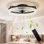 Deckenventilator mit Licht, dimmbarer LED-Deckenventilator mit Fernbedienung für Schlafzimmer und Wohnzimmer, Schwarz