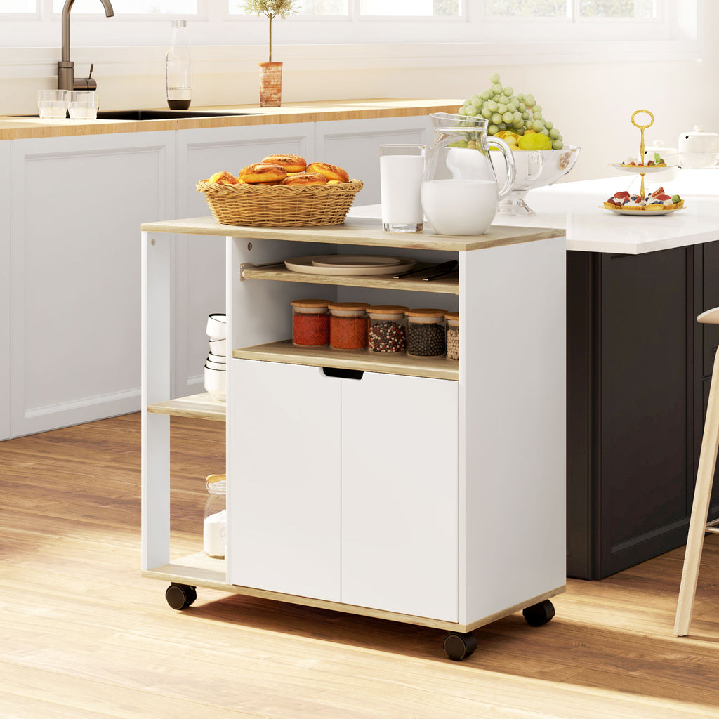 Rollender K¨¹chenwagen mit Stauraum, Schrank, verstellbare Regale, f¨¹r K¨¹che, Wohnzimmer, Esszimmer, Wei?