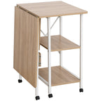 Klapptisch Schreibtisch Beistelltisch B¨¹rotisch Mobiler Computertisch mit Rollen MDF Natur 107 x 55 x 76 cm