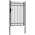 Gartentor, Schloss und Schl¨¹ssel, dekorative Spitzen, rostfreier Stahl, 107x204cm, Schwarz