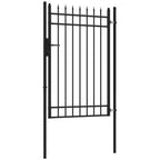 Gartentor, Schloss und Schl¨¹ssel, dekorative Spitzen, rostfreier Stahl, 107x204cm, Schwarz