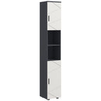 Badezimmerschrank, Badschrank, verstellbare Regale, Spanplatte, Hellgrau