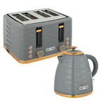 2-in-1 Toaster und Wasserkocher Set, 7 Br?unungsstufen, Auftau- und Aufw?rmfunktion, Grau