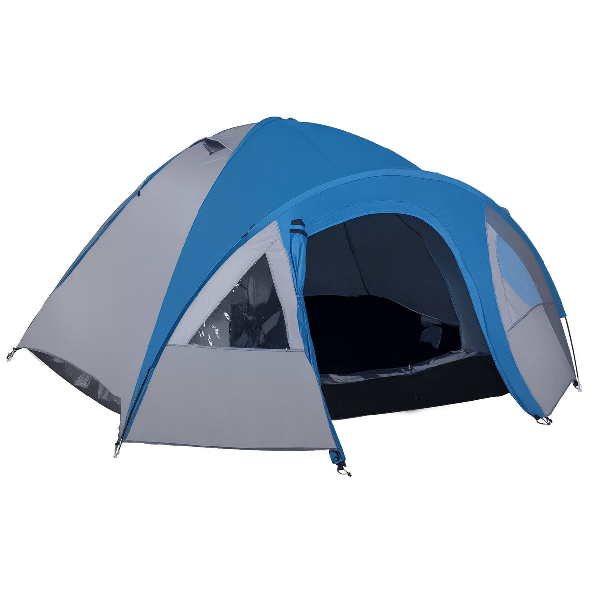 Campingzelt für 3 Personen ganzjährig nutzbar 3,00 x 2,50 x 1,30m Blau+Grau