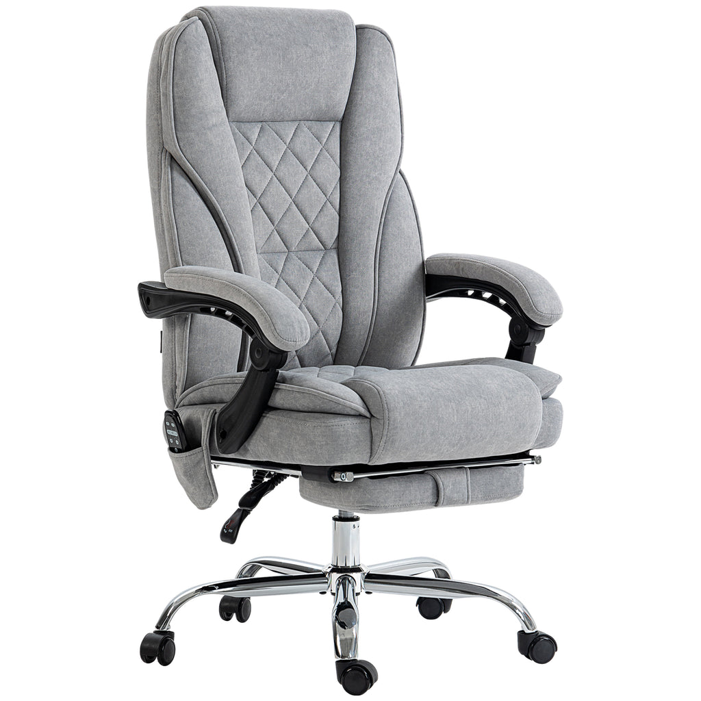 Ergonomischer B¨¹rostuhl mit Massagefunktion, Fu?st¨¹tze, drehbar, rollbar, Grau