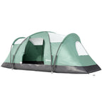 5 Man Camping Tent, Large Tunnel Tent, Water Resistant Hiking Shelter with Groundsheet and Carry Bag, Dark Green
