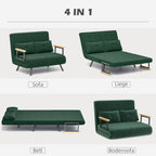 Schlafsofa 4 in 1 mit Schlaffunktion Samtoptik 183x98,5cm Grün