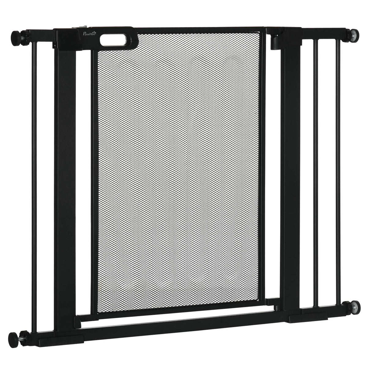 Pressure Fit Safety Gate, for Staircases, Hallways, Doorways w/ Extensions Kit, 75-103CM Adjustable Width - Black