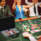 Poker-Set, Pokerkoffer, 400 Chips, 2 Kartendecks, 5 W¨¹rfel, Dealer-Scheibe, Unterlage