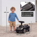 Ride on Car, Porsche Licensed Toddler Push Car with Horn, Headlights, Sound and Steering Wheel for 18-36 Months, Matte Black